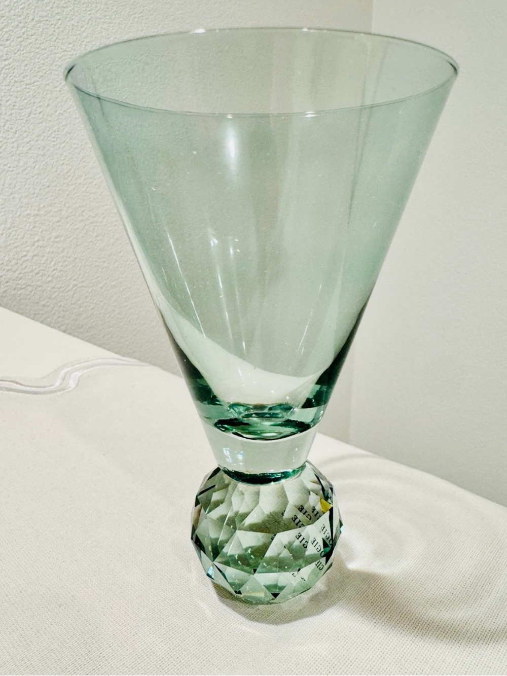 Anthropologie Gemma Mint (green) Faceted martini Glasses